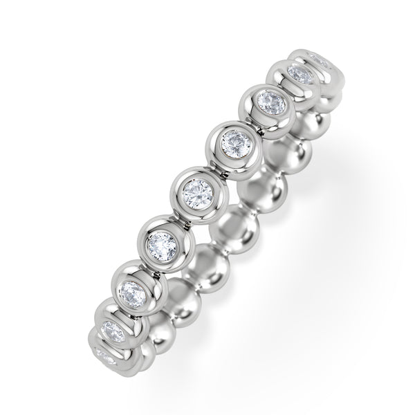 Bezel-Set Eternity Lab Diamond Ring 0.33ct in 9K White Gold